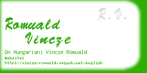 romuald vincze business card